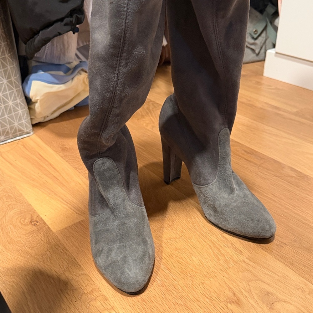 Stuart Weitzman Gray Heeled Boots